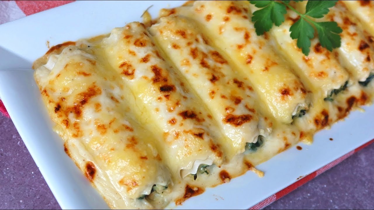 Canelones de espinacas rápidos (canelones frescos)