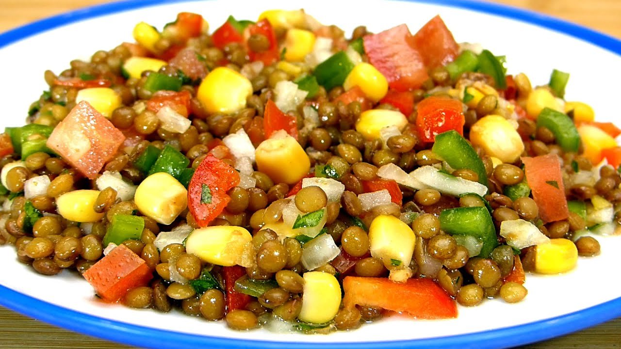 Ensalada de lentejas (lentejas cocidas)