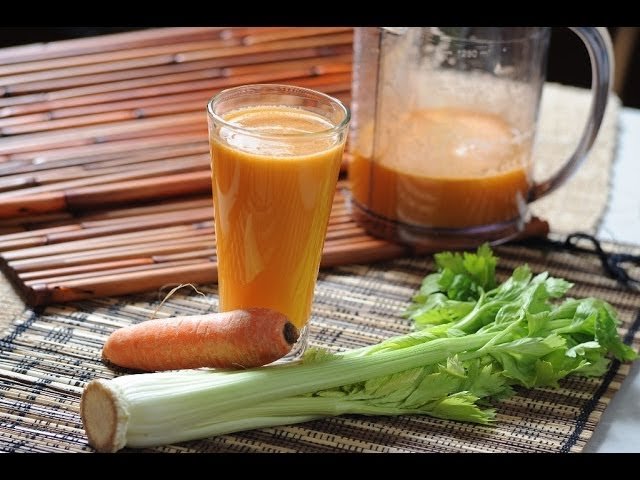 Jugo de zanahoria naranja y apio