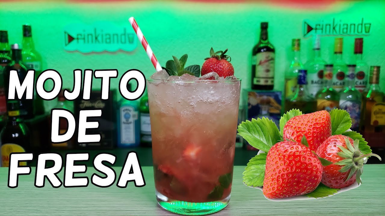 Mojito de fresa y limón refrescante
