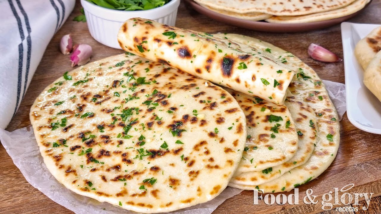 Pan naan a la sartén