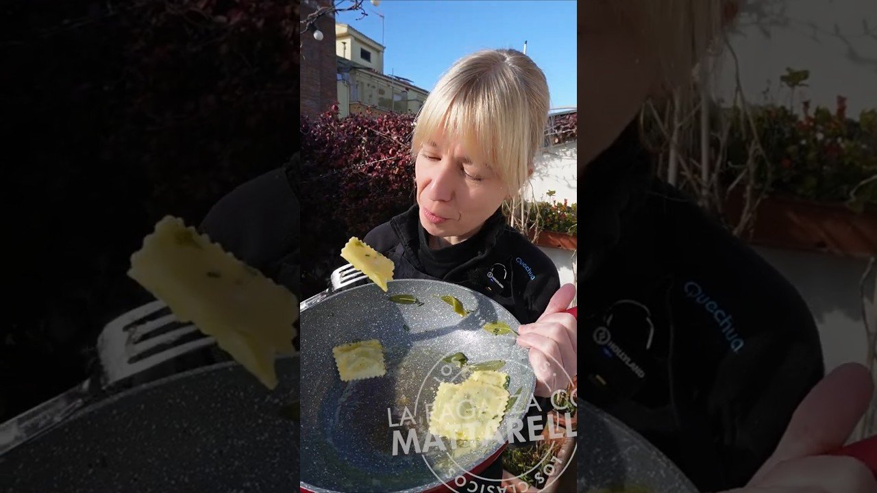 Ravioli frescos con mantequilla y salvia