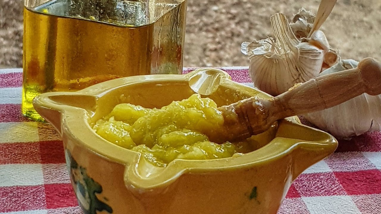 Receta de Ajo mortero
