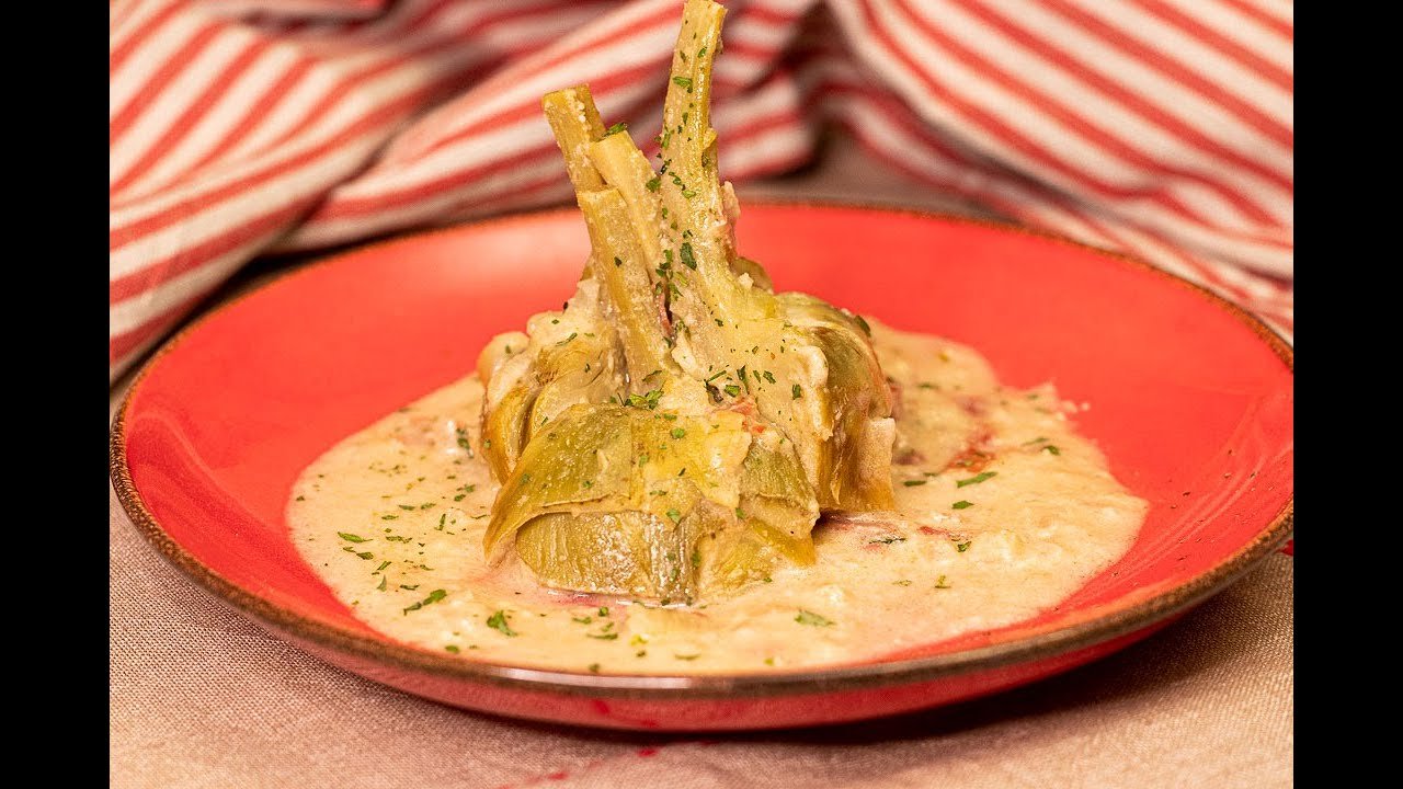 Receta de Alcachofas en salsa de almendras