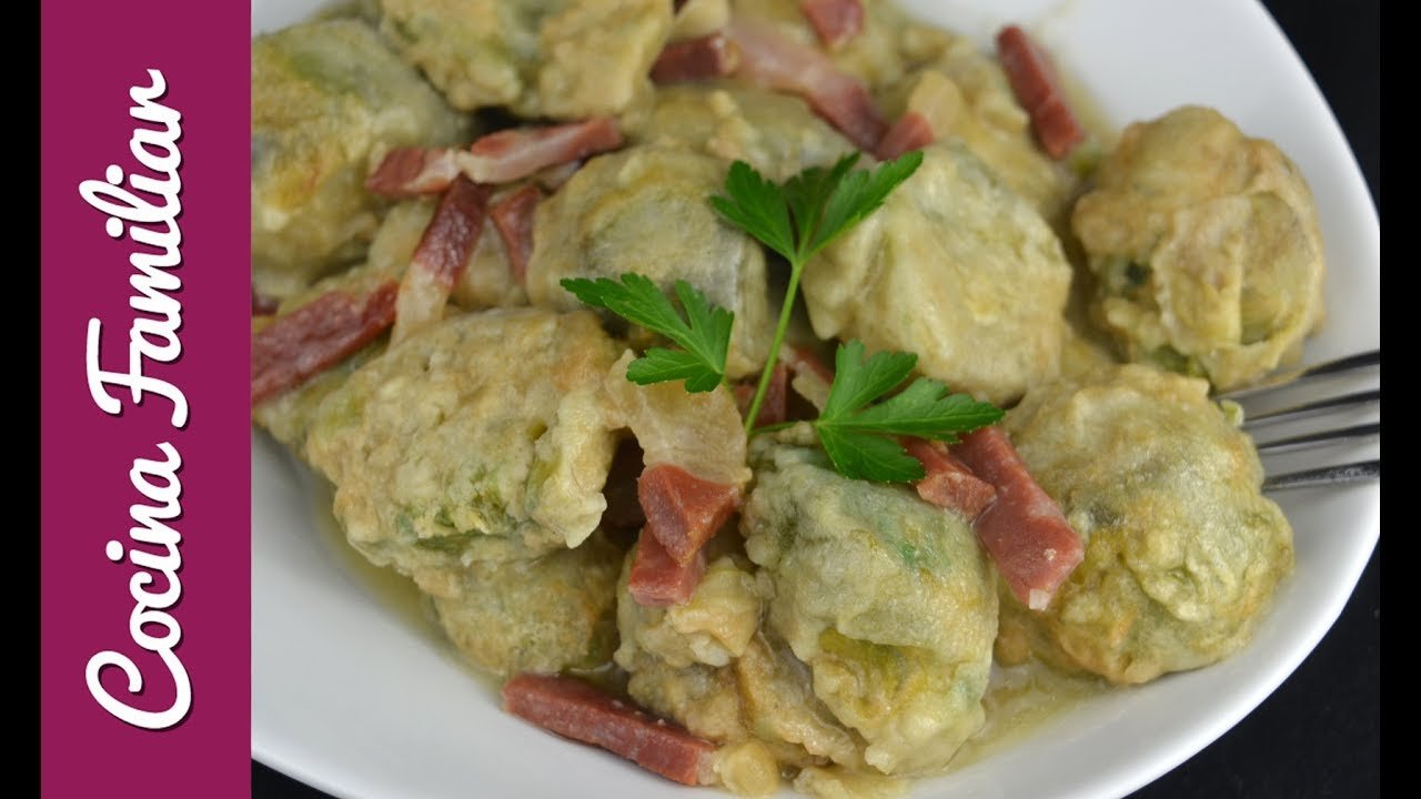 Receta de Alcachofas rebozadas con jamón