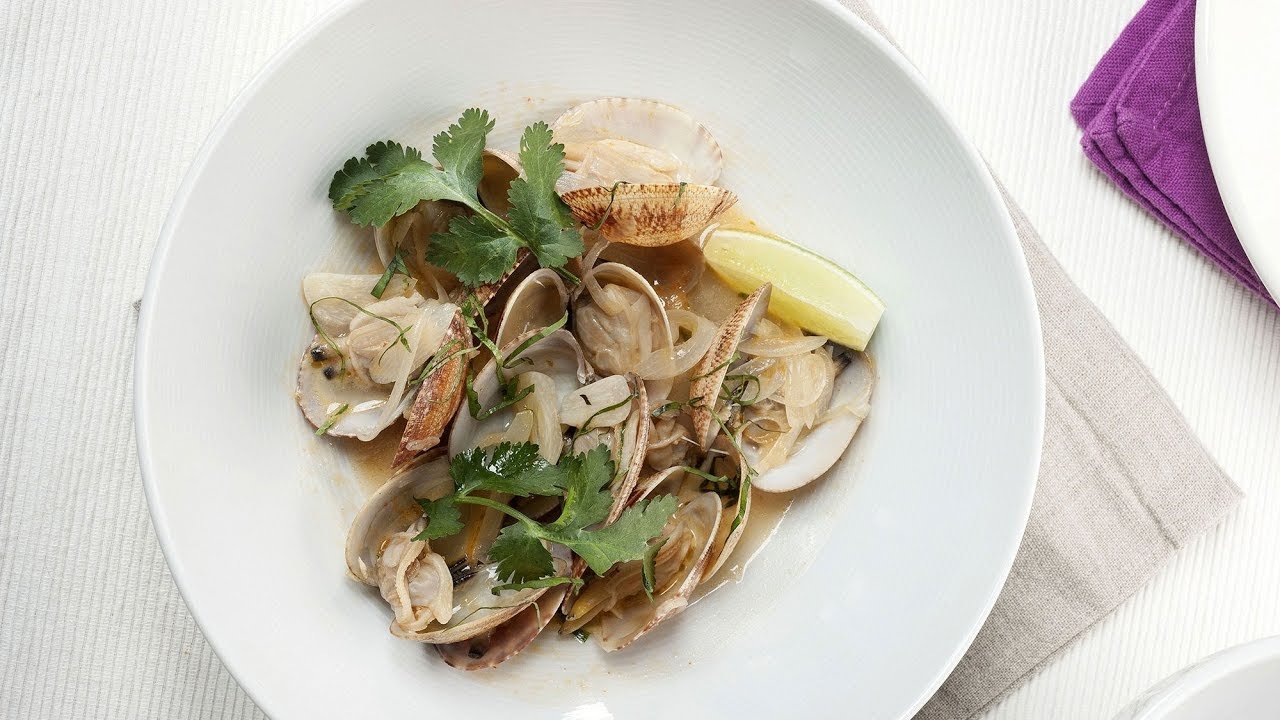 Receta de Almejas en salsa de coco