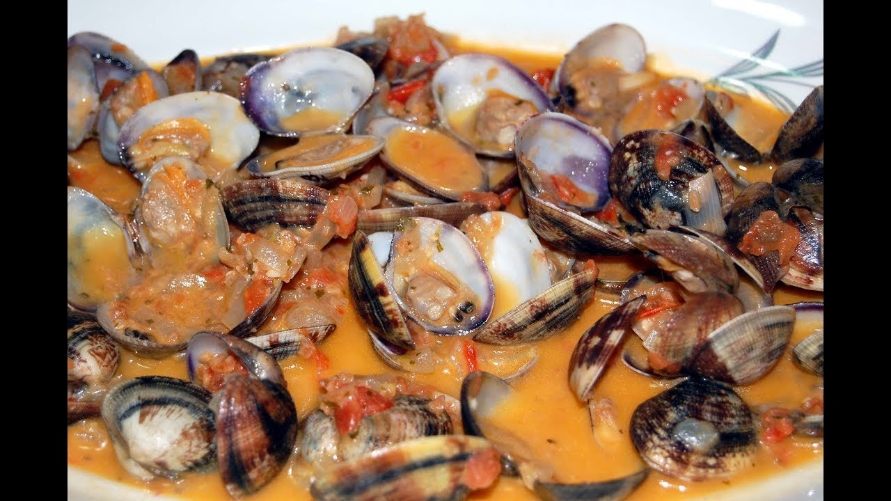 Receta de Almejas en salsa se almendras