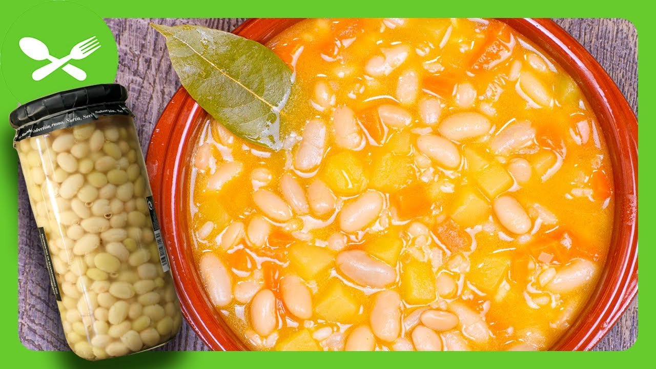 Receta de Alubias blancas de bote con verduras