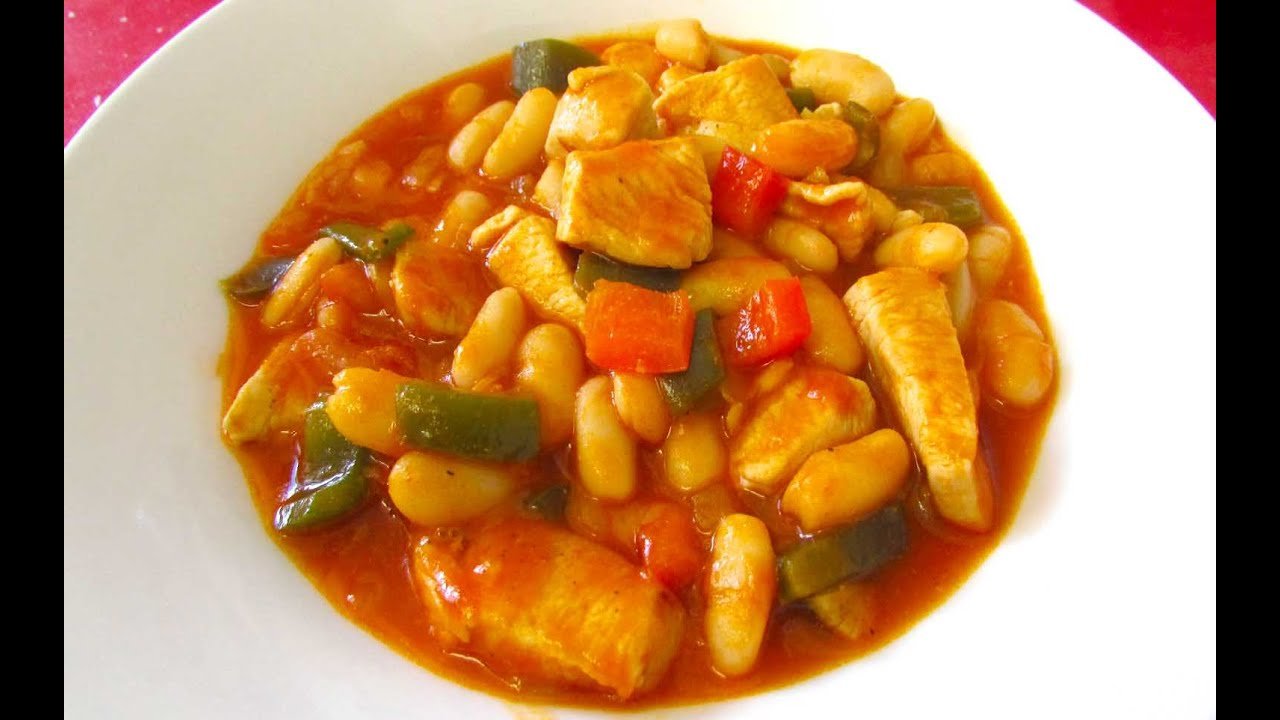 Receta de Alubias con verduras y pollo