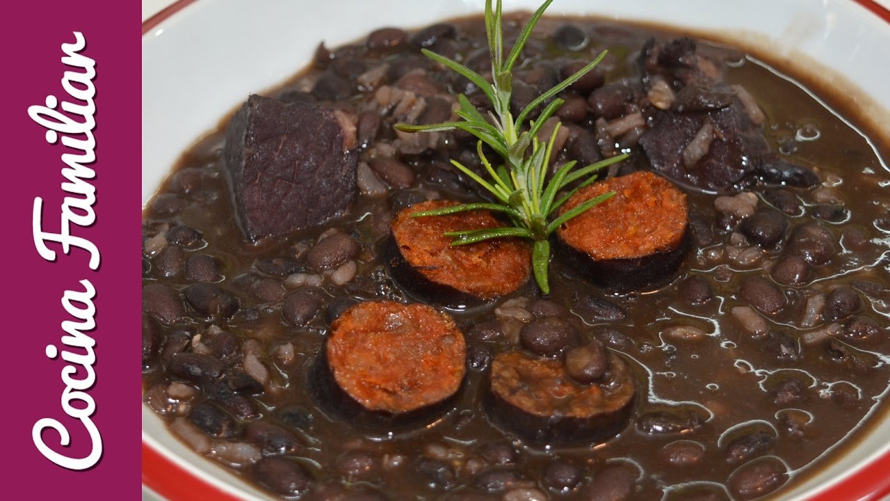 Receta de Alubias negras con arroz