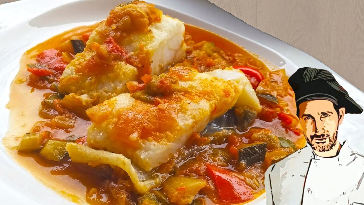 Receta de Bacalao con pisto