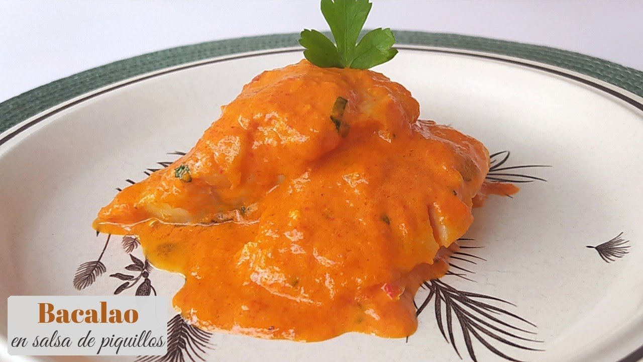 Receta de Bacalao con salsa de piquillo