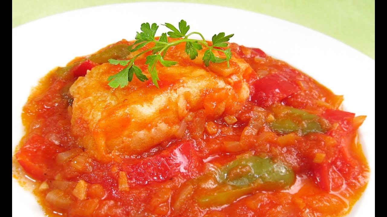 Receta de Bacalao con tomate y cebolla