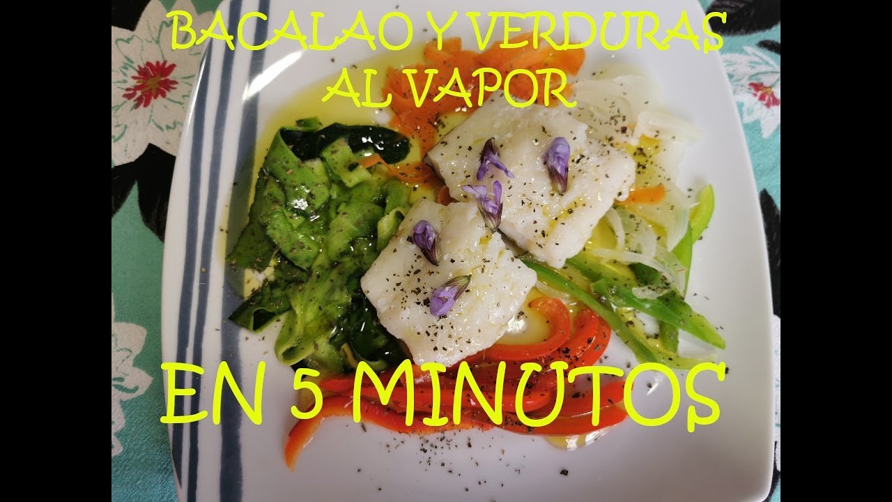 Receta de Bacalao con verduras al vapor con Lekue
