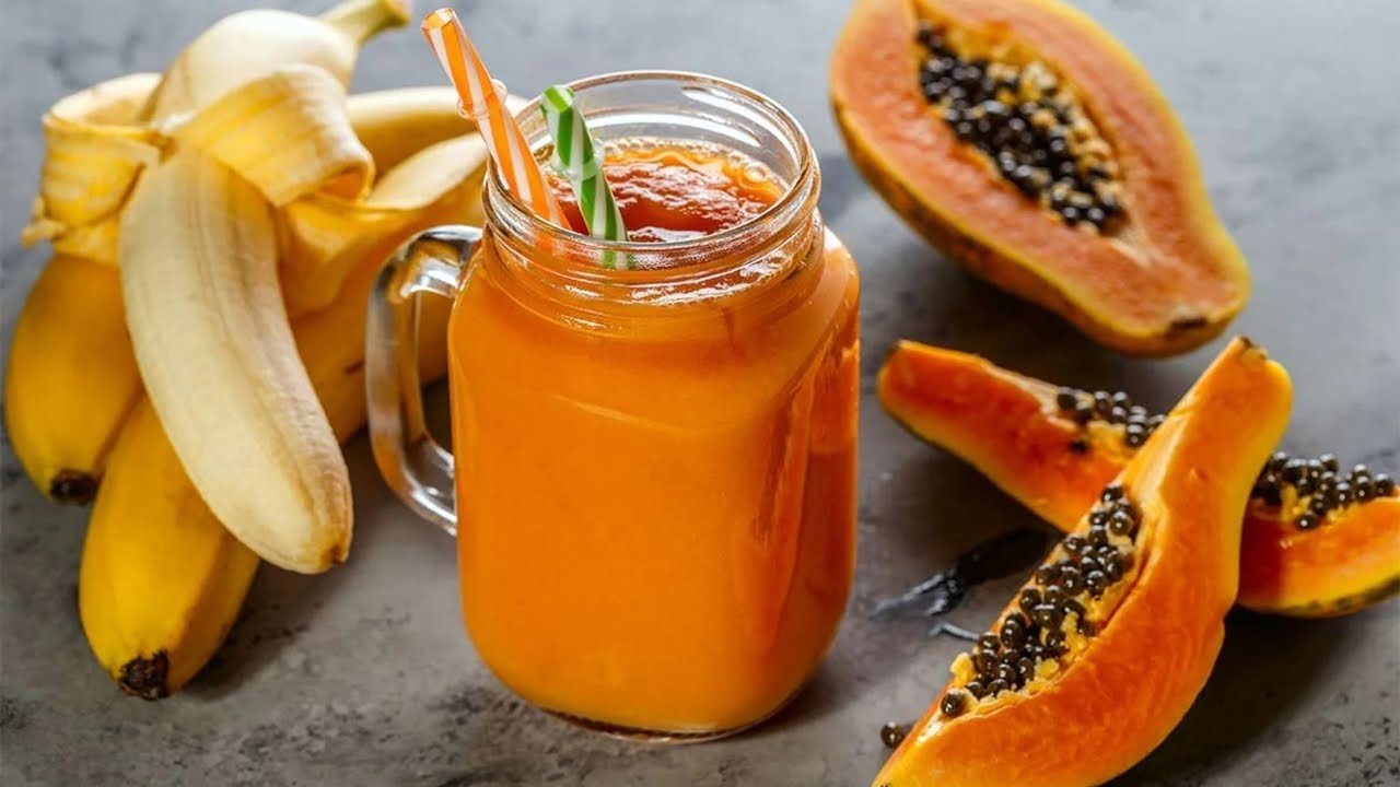 Receta de Batido de plátano y papaya