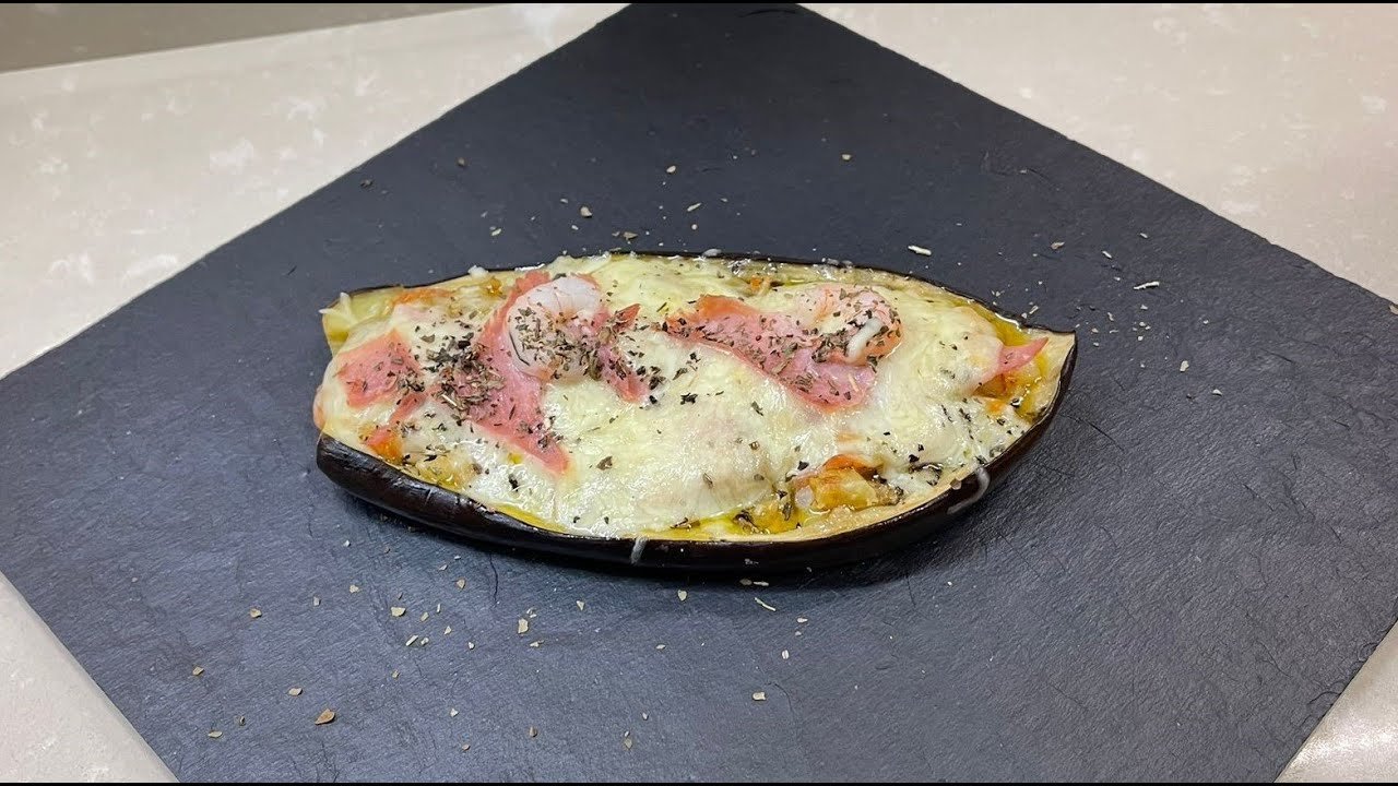 Receta de Berenjenas rellenas con gambas y jamón