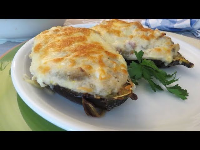 Receta de Berenjenas rellenas de atún y bechamel