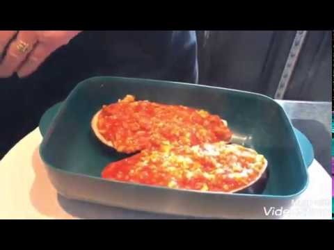 Receta de Berenjenas rellenas vegetarianas al microondas