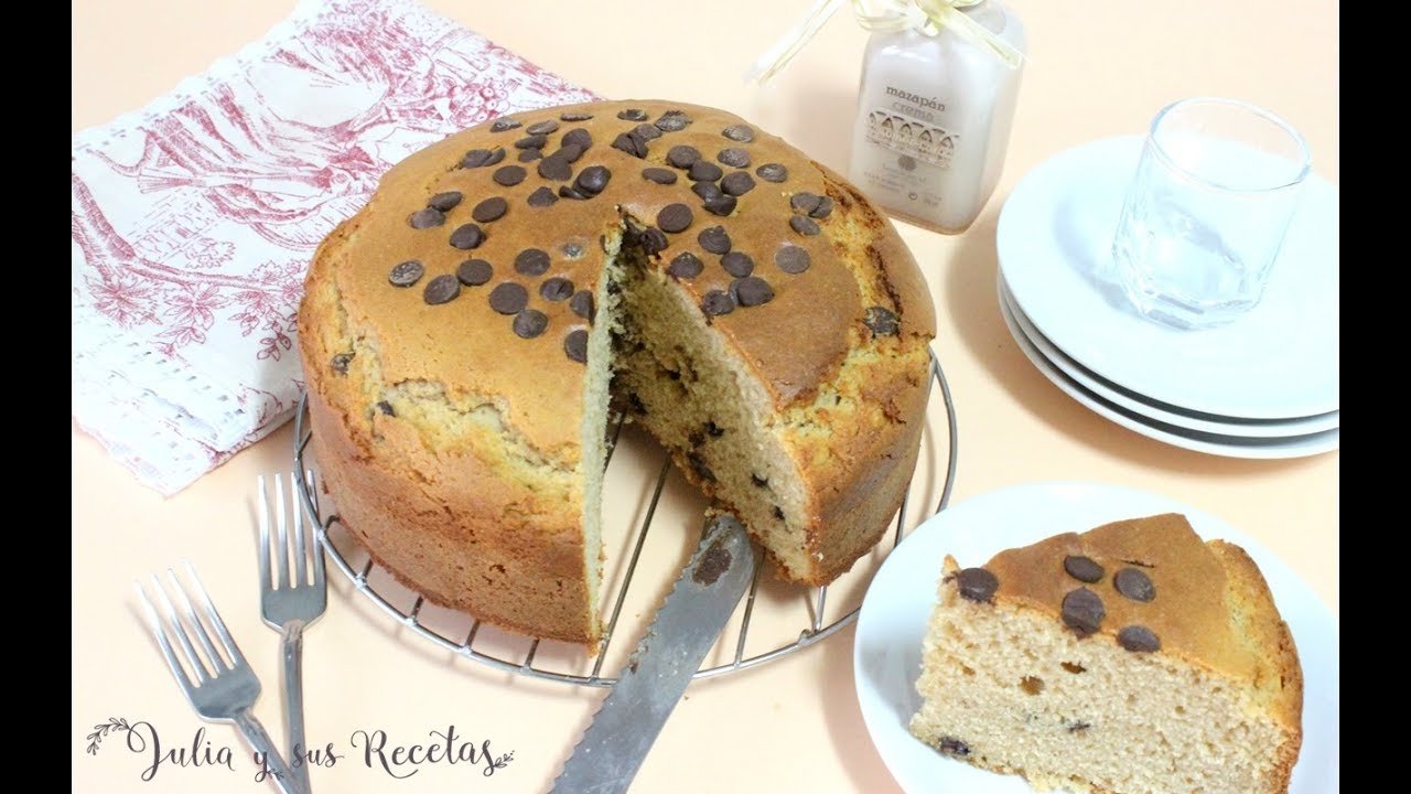 Receta de Bizcocho con crema de cacahuete