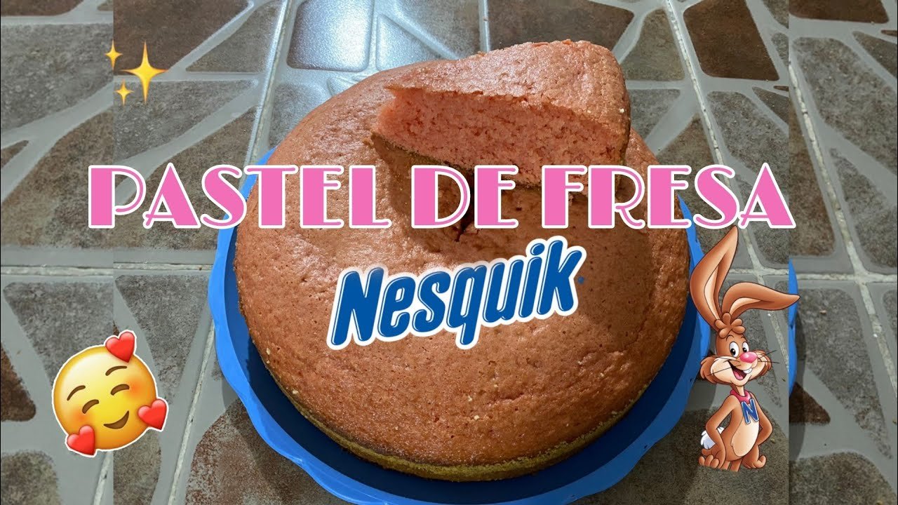 Receta de Bizcocho de Nesquik de fresa