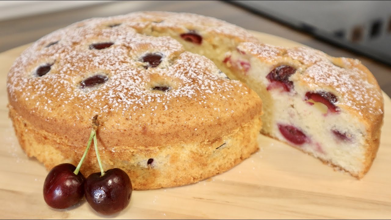 Receta de Bizcocho de cerezas