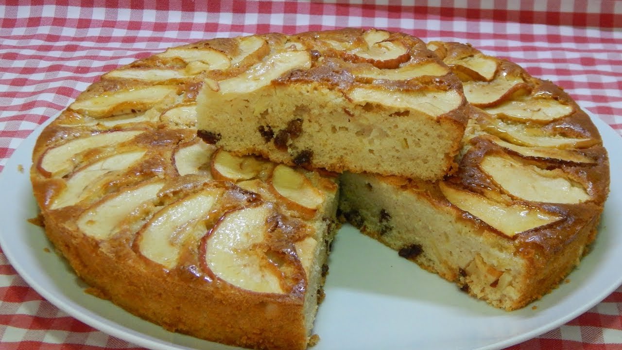 Receta de Bizcocho de manzana canela y pasas