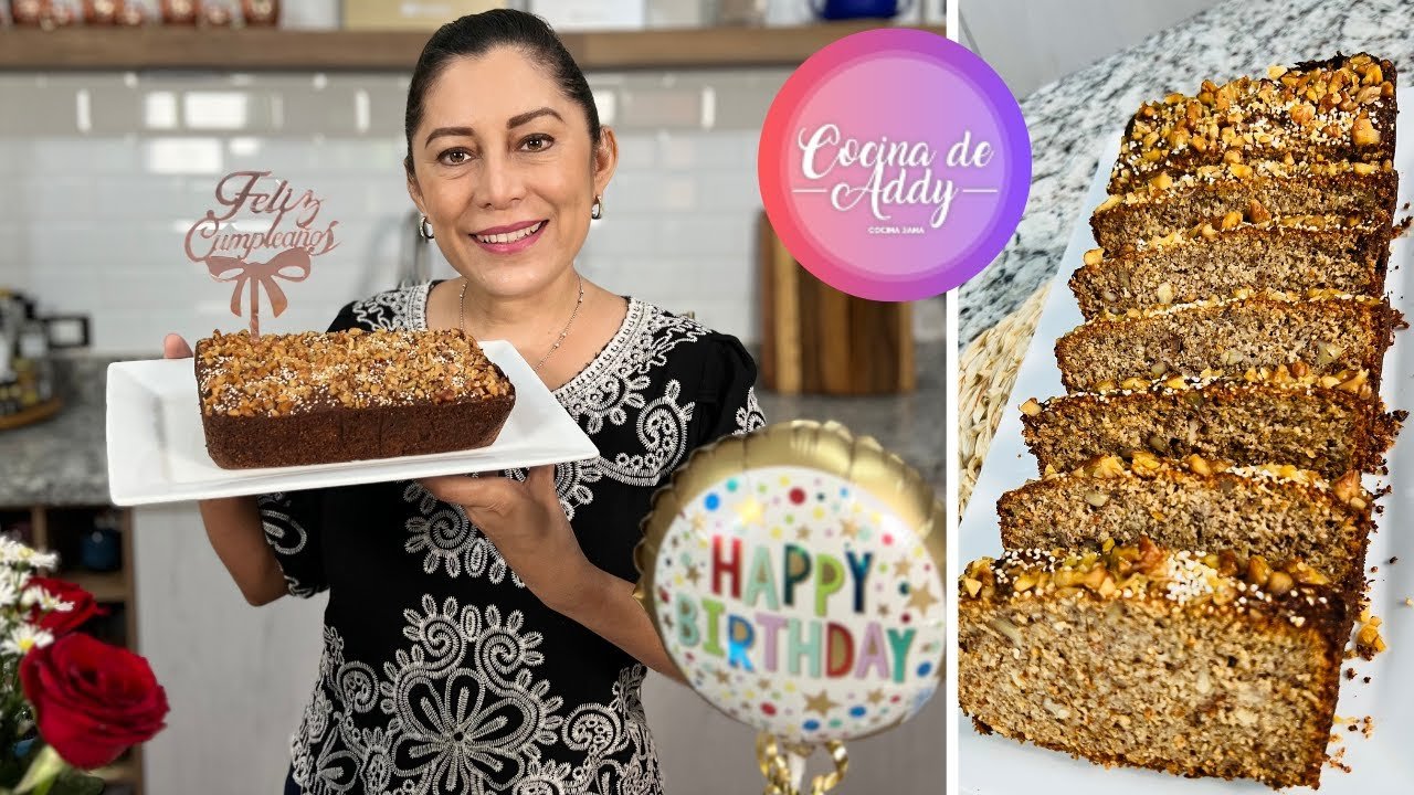 Receta de Bizcocho de plátano y nueces sin gluten