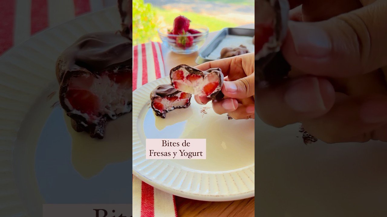 Receta de Bombones de fresa con yogur