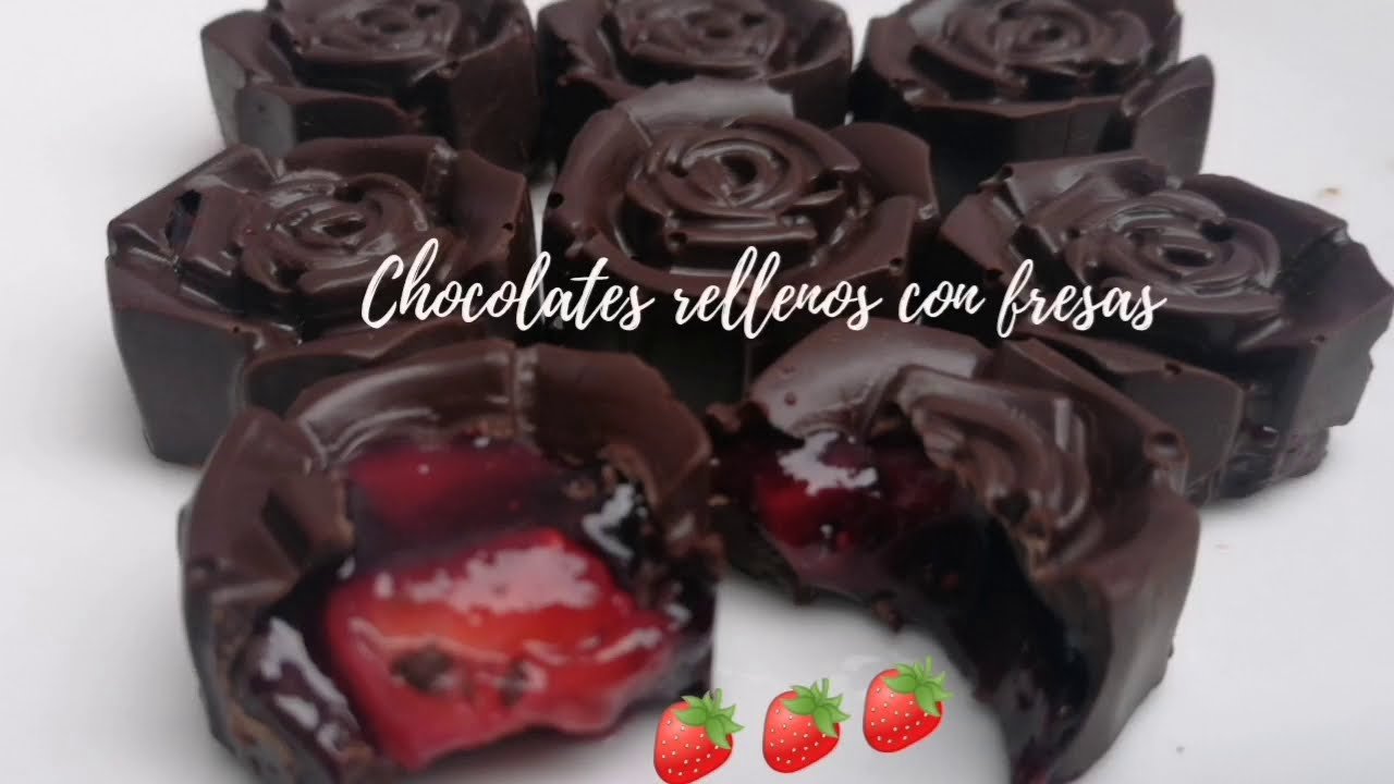 Receta de Bombones rellenos de fresa