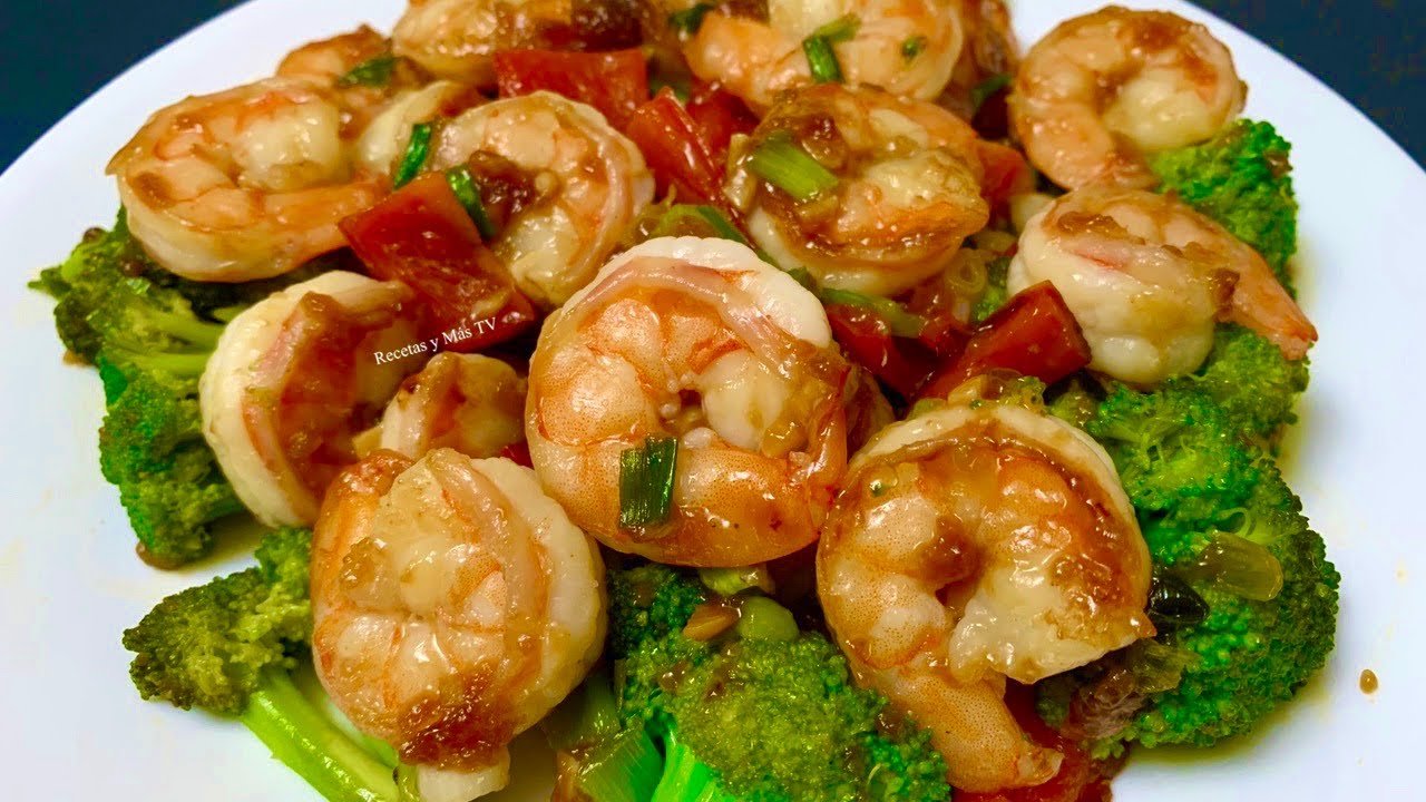 Receta de Brócoli con camarones