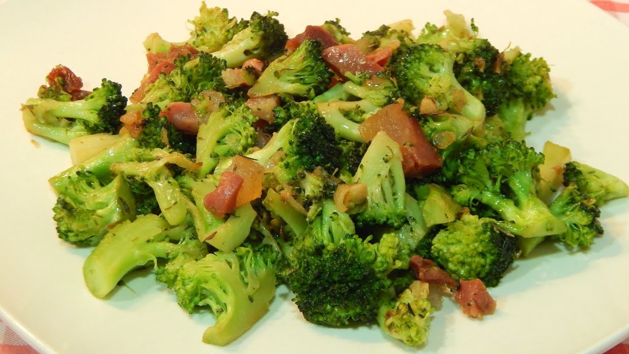 Receta de Brócoli salteado con jamón