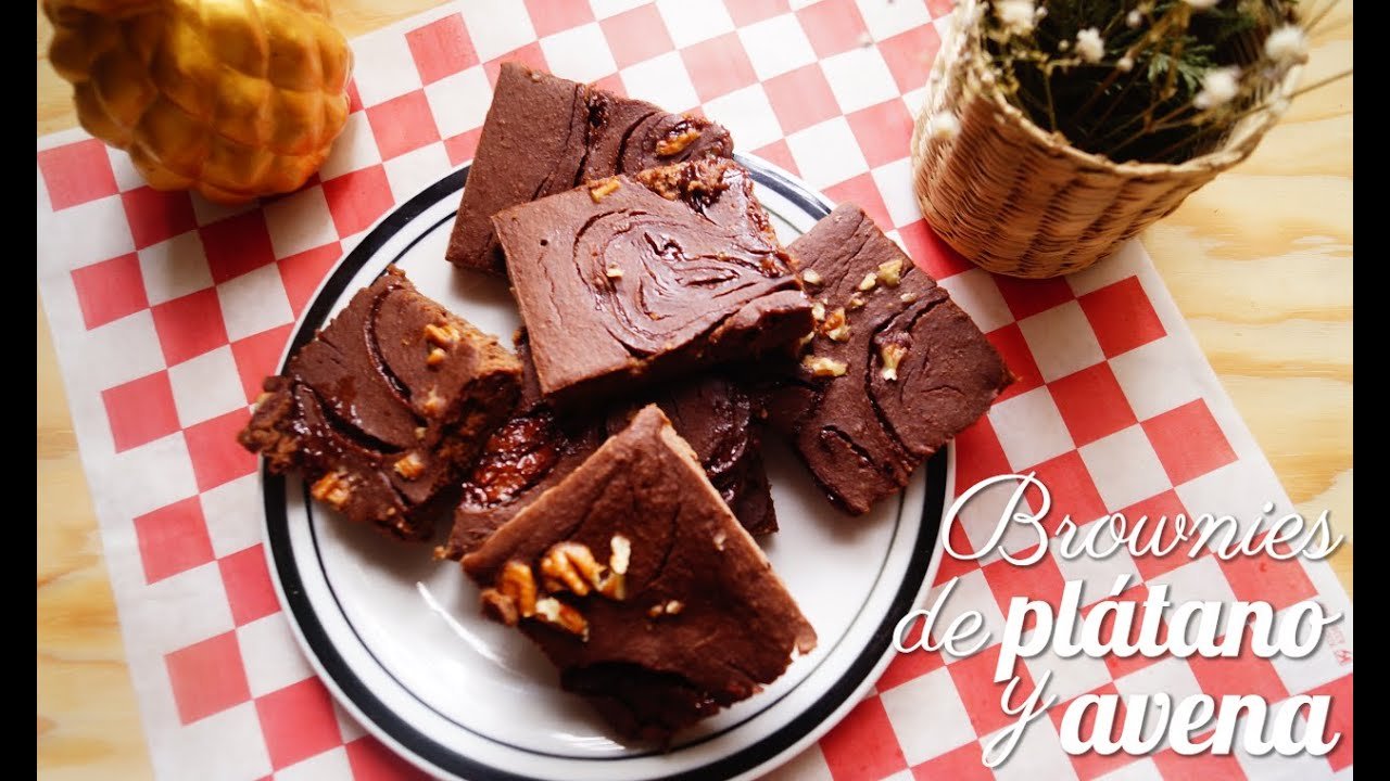 Receta de Brownie de plátano y avena
