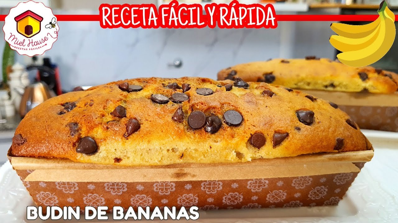 Receta de Budín de banana con chips de chocolate