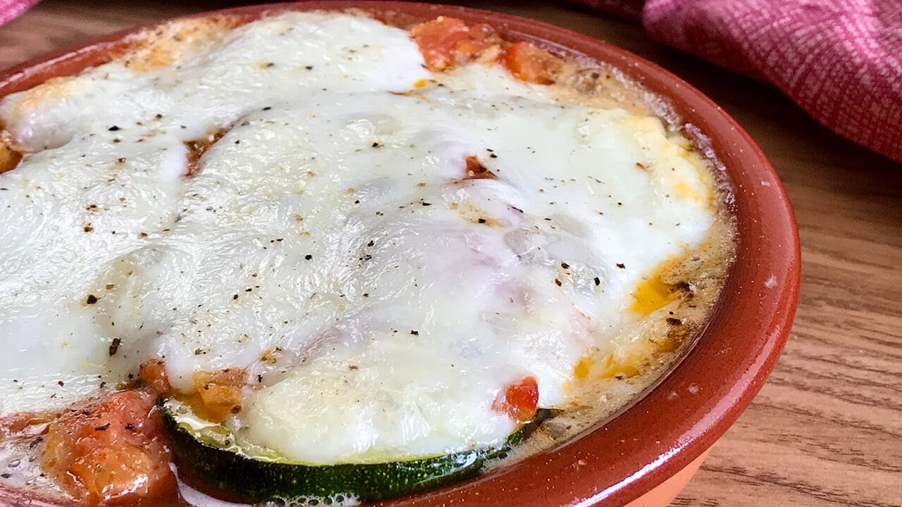 Receta de Calabacín al horno con queso y tomate