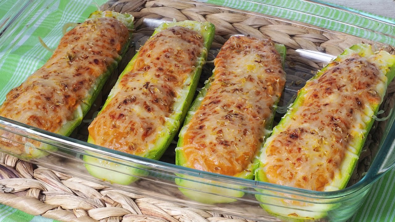 Receta de Calabacín relleno de verduras