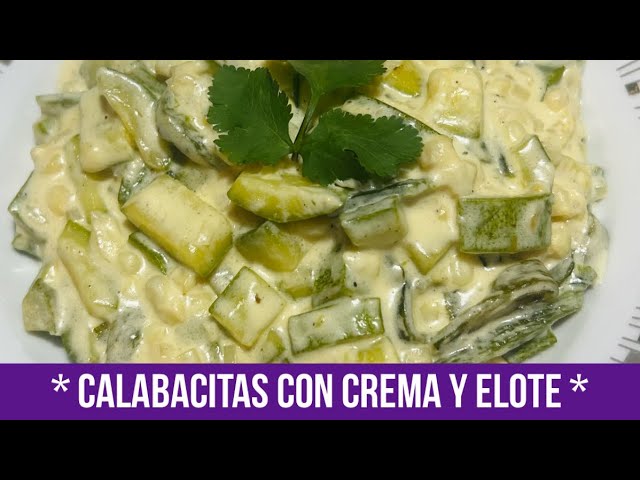 Receta de Calabacitas con elote y media crema