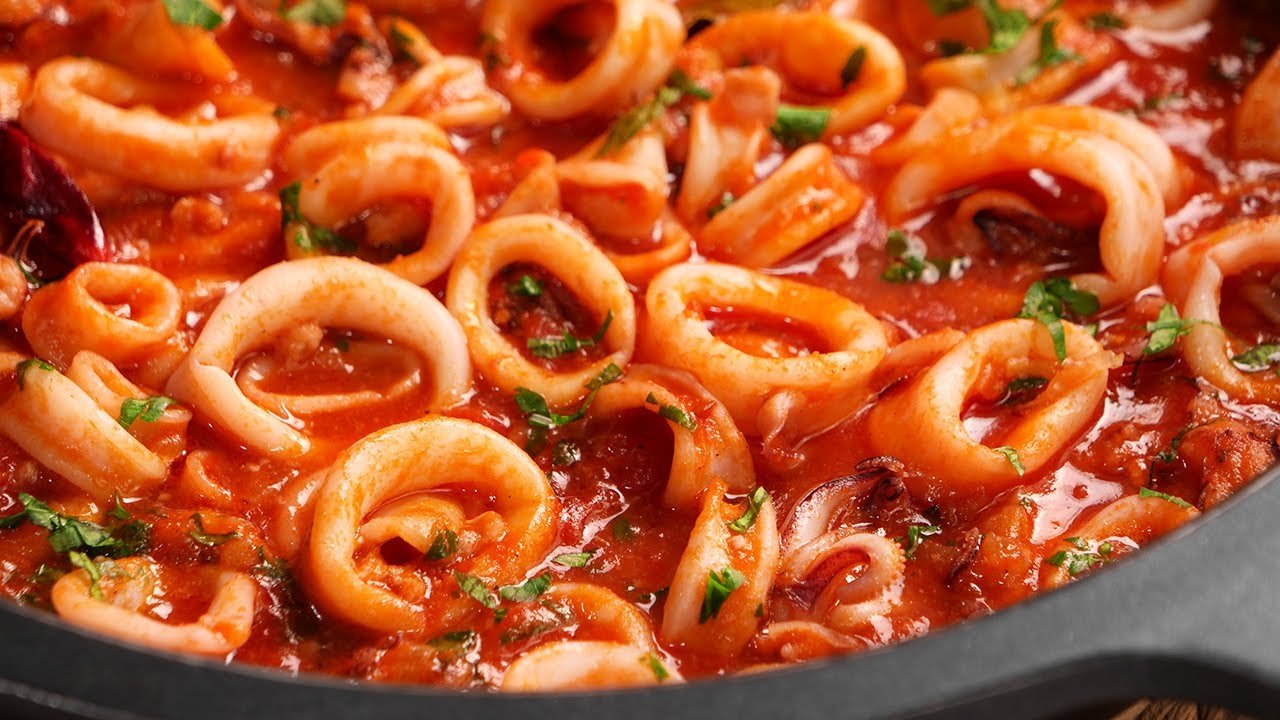 Receta de Calamares en salsa de tomate