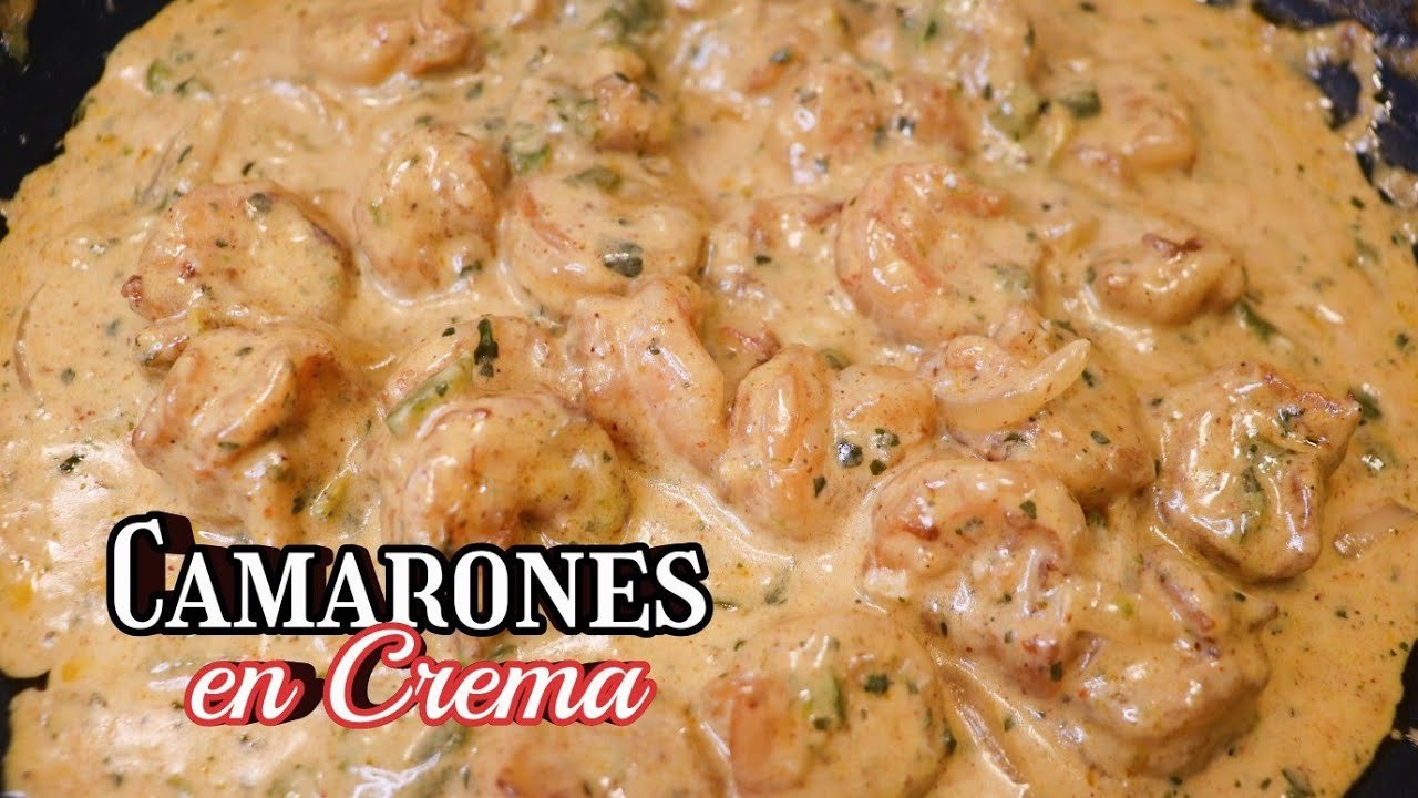 Receta de Camarones a la crema con queso