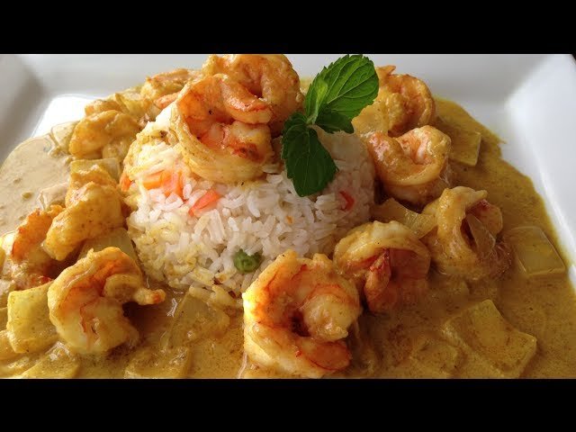 Receta de Camarones al curry