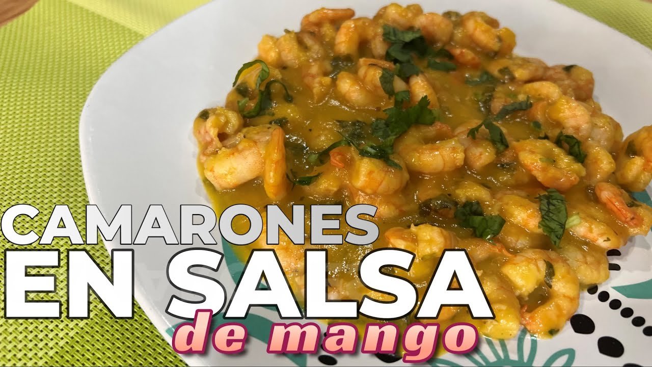 Receta de Camarones en salsa de mango