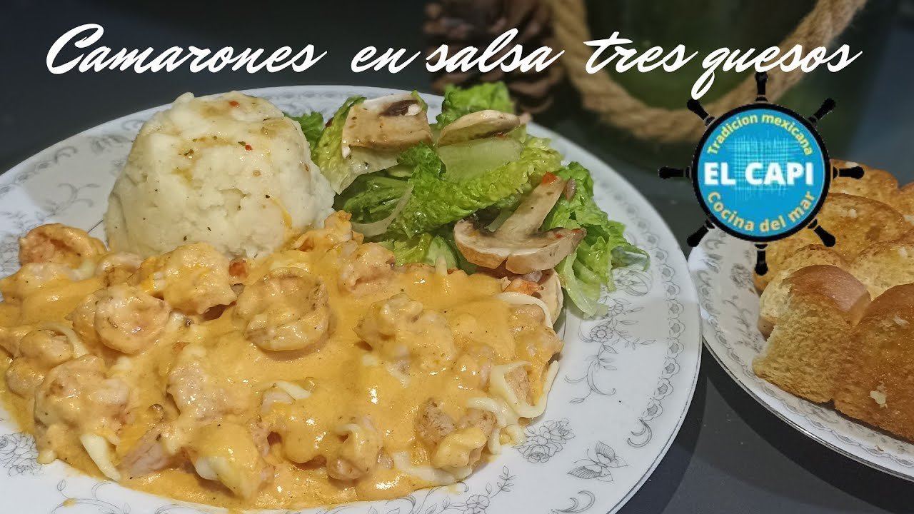 Receta de Camarones tres quesos