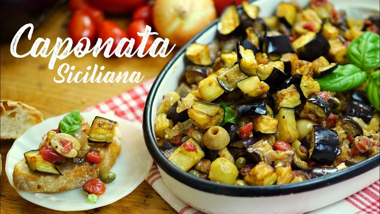 Receta de Caponata siciliana de berenjenas