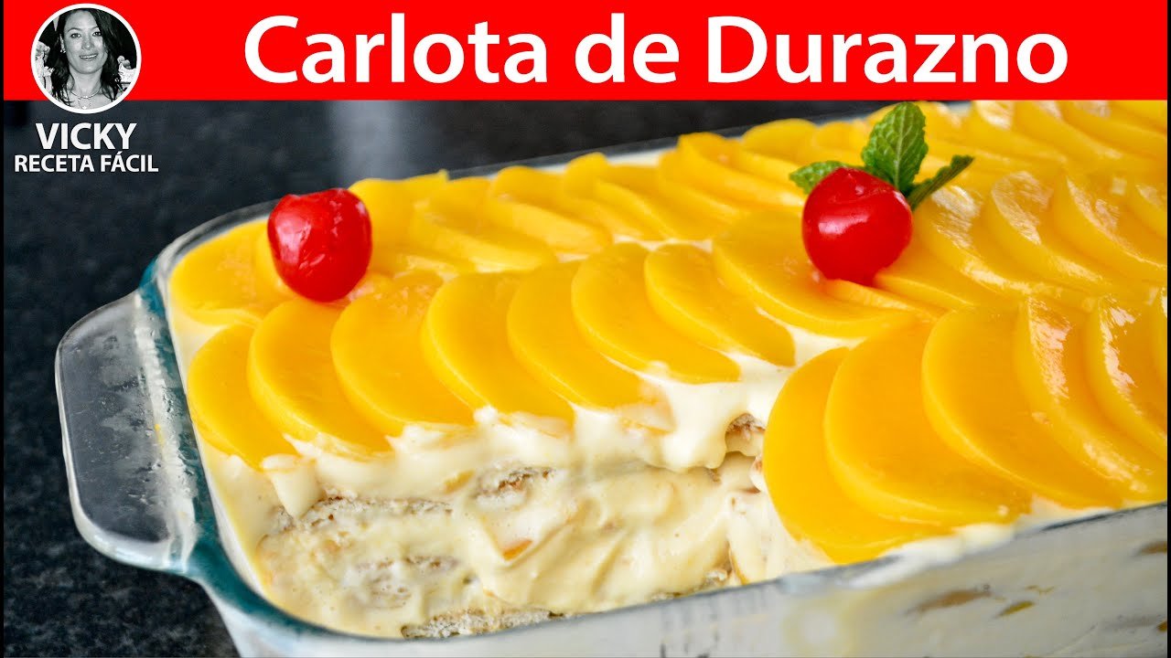 Receta de Carlota de limón con durazno