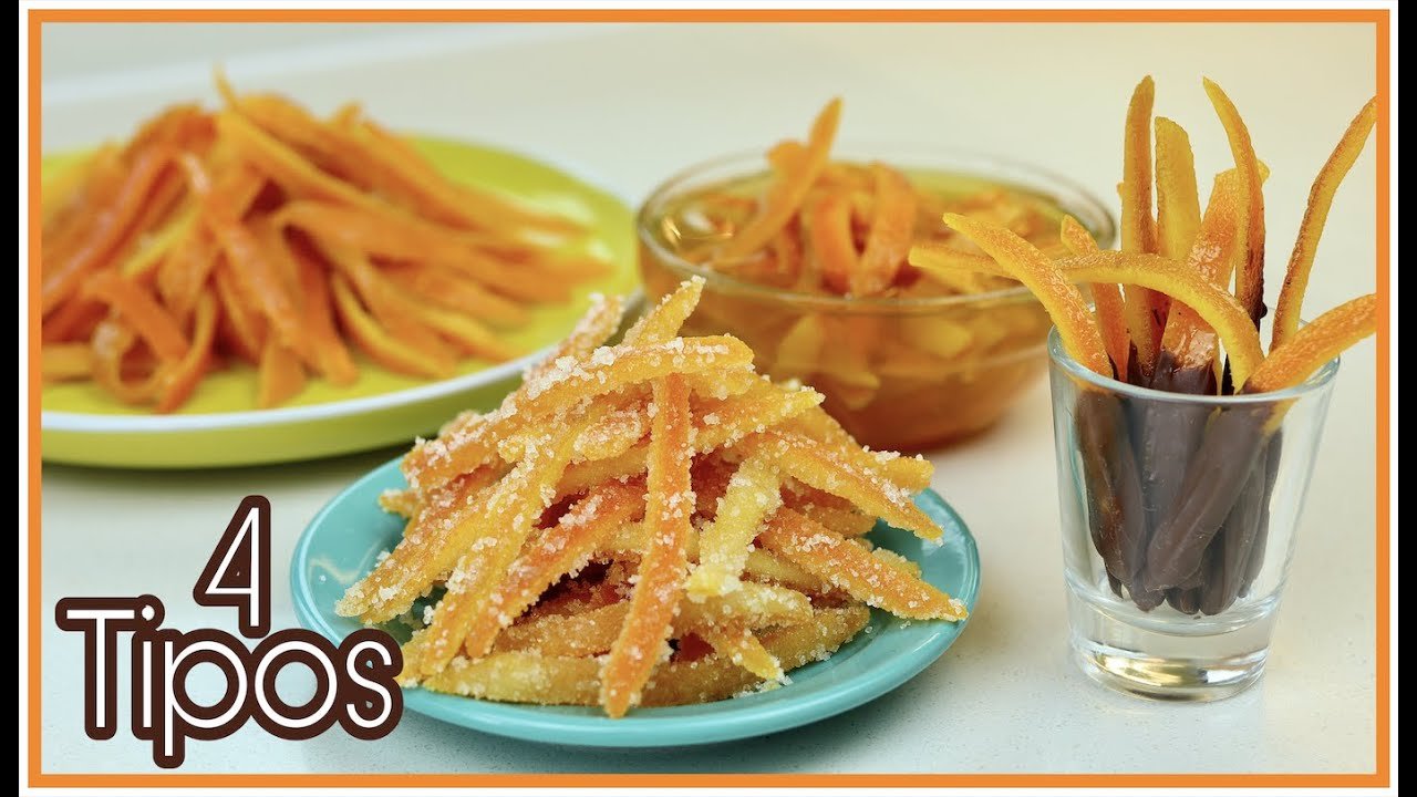 Receta de Cáscaras de naranja en almíbar