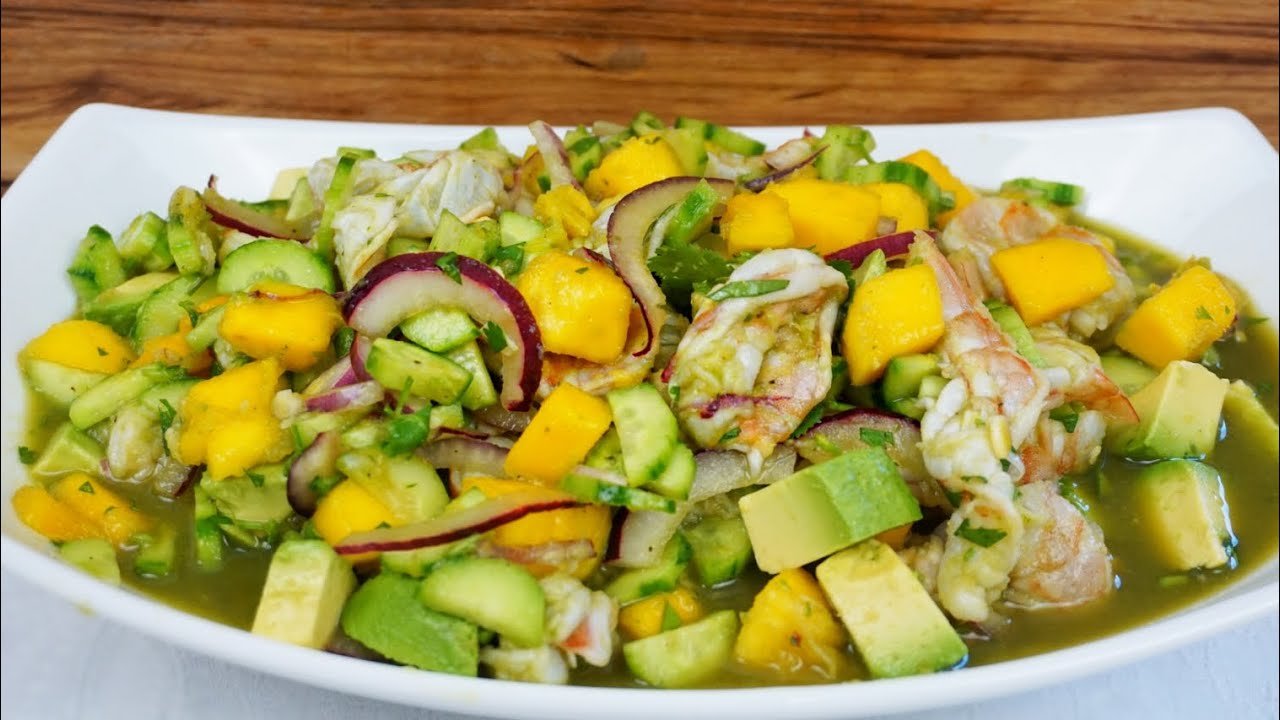 Receta de Ceviche de camarones y mango