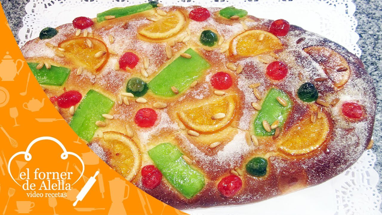 Receta de Coca de brioche con fruta confitada