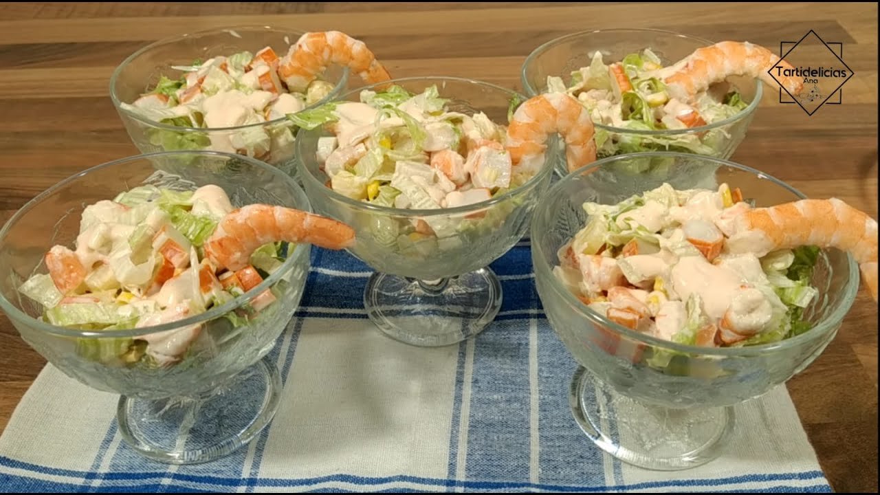 Receta de Cóctel de marisco con palitos de cangrejo
