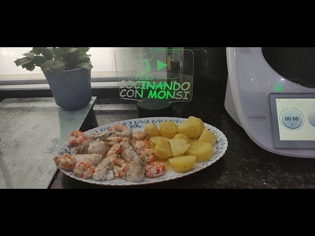 Receta de Colas de rape y gambas con Thermomix