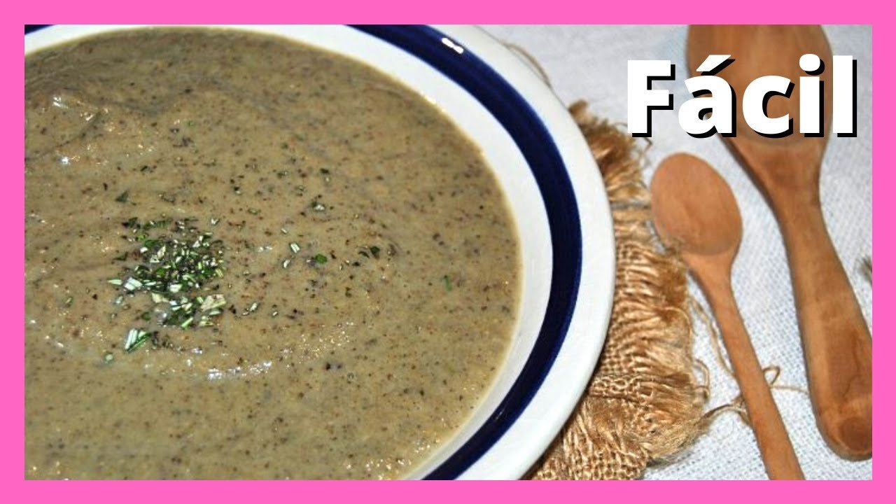 Receta de Crema de berenjena y champiñones