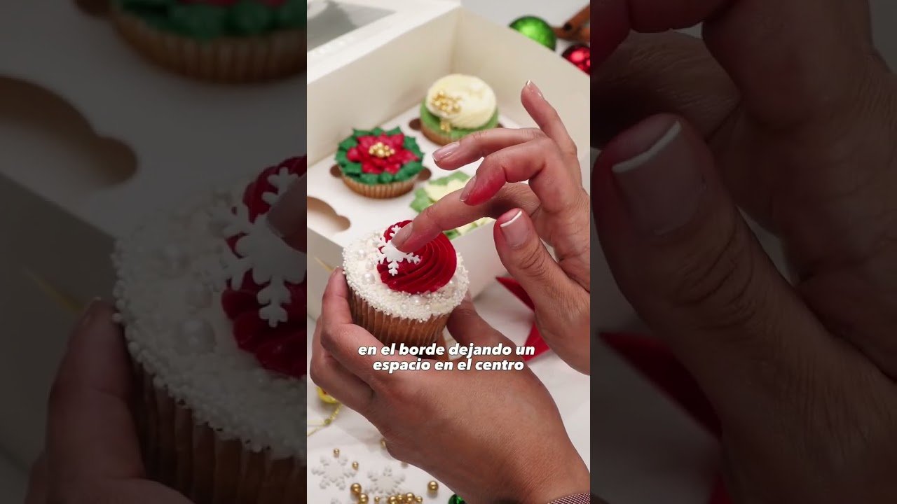 Receta de Cupcake navideño de Papá Noel